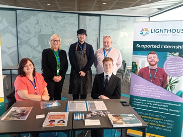 Team at Lighthouse Futures Trust with a stall on Supported Internships.