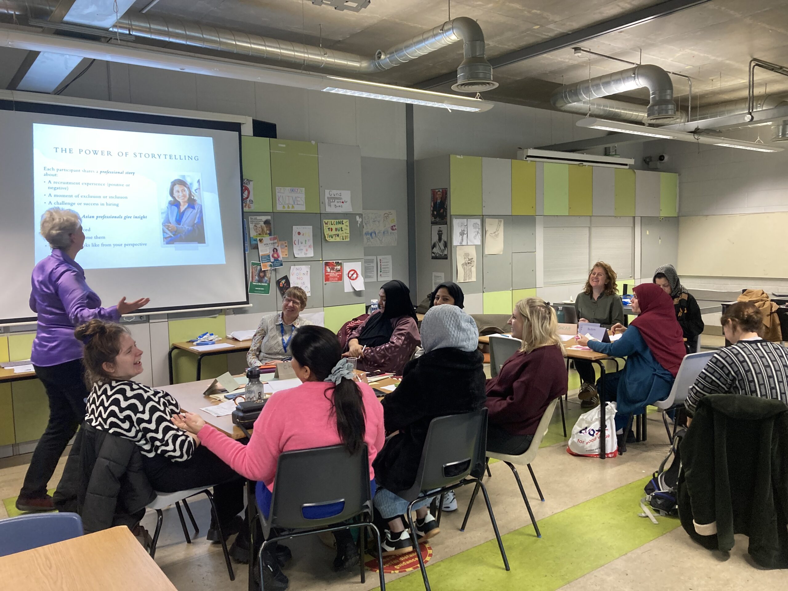 Group of women working together during a workshop session