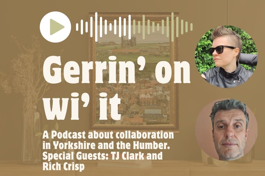 Podcast promotional image with the two guests TJ and Rich